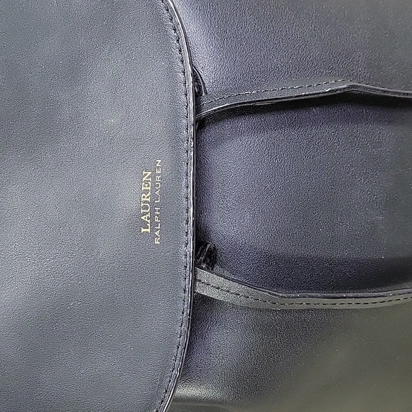 Ralph Lauren Dryden Black Leather Backpack Tote Shoulder Bag - Picture 2 of 13